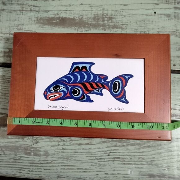 Vintage Joe Wilson Salmon Legend Wooden Box Removable Top - Picture 10 of 12